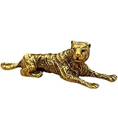 Brass Tiger Figurine Brass Tiger Tea Pet, Miniature Brass Statue Decor Animal Tea Pet for Home Of...