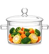 Glass Simmer Pot for Cooking on Stove,Heat-Resistant Glass Cooking Pot,67oz | Borosilicate Glass ...