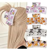 4Pcs Halloween Hair Claw Clip Set,Cute Ghost Evil Pumpkin Skull Fashion Hair Clips for Spooky Got...