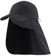 Connectyle Men's Sun Hat with Neck Flap Adjustable Breathable UPF 50+ Sun Protection Baseball Cap...