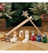 Juegoal Christmas Nativity Sets, Set of 11 Mini Nativity Scene Resin Figurines, Xmas Holy Family ...