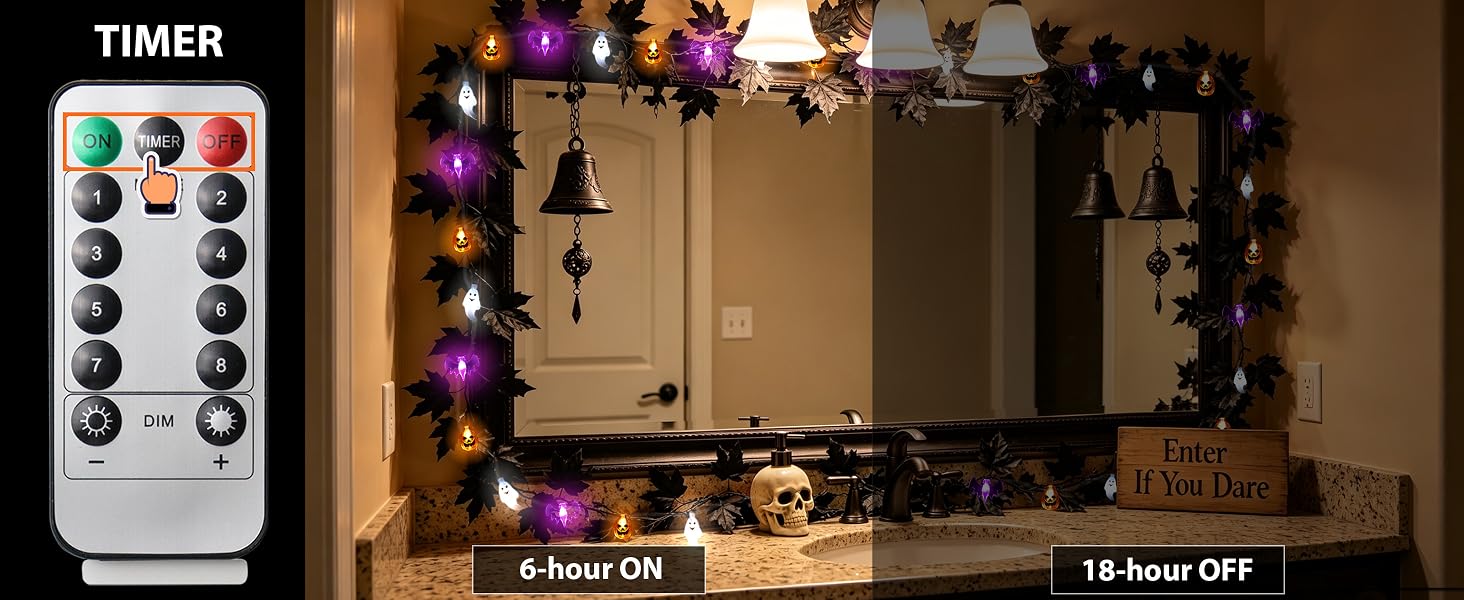 halloween led string lights timer