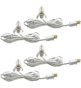 KGC C7 Accessory Cord with 4 C7 Led Light Bulb Candelabra-Base E12 Socket,White Cord with On/Off ...
