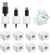 smofish Cord Organizer Holder, 12 Pack Magnetic Desk Cable Clips Management, Hide Phone Charging ...