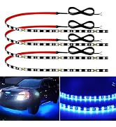 12V Led Light Strip 18" Connectable Blue Led Strip Lights for Car Motorcycle Golf Cart Automotive...