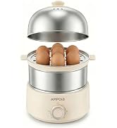 AMPOIA 14 Eggs Electric Egg Cooker, 350W Rapid Egg Boiler with 30-Min Timer & Auto Shut-Off, Stai...
