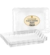 6 Pack Plastic Serving Trays for Party - Plastic Tray 9 by 13 Inch - Heavy Duty Plastic Trays for...