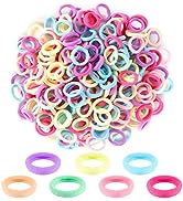 300Pcs Baby Hair Ties, Cotton Toddler Hair Ties for Girls and Kids Seamless Small Multicolor Summ...
