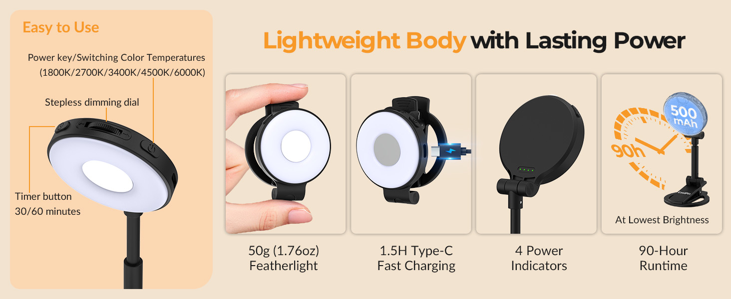 +rechargeable +book +light