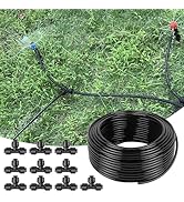 100FT 1/4 Inch Drip Irrigation Tubing with 10 Pack Push-to-Connect 1/4" Tee Connectors, Distribut...