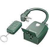 DEWENWILS Outdoor Dimmer for String Lights, Remote Dimmer Switch, Weatherproof Dimmer Plug, 100FT...