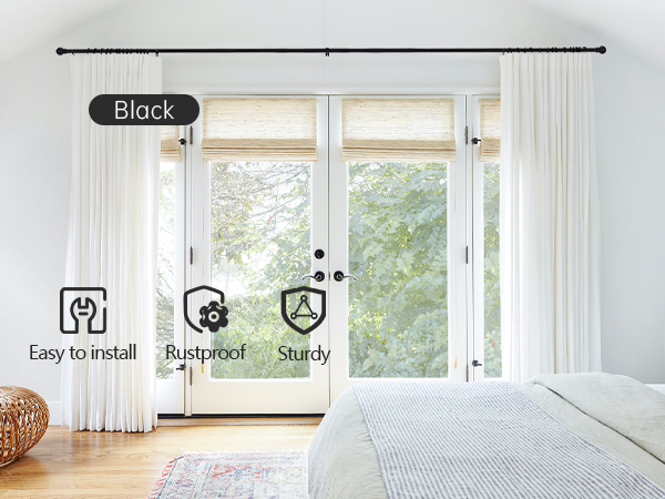 Black curtain rods