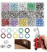 GTAAOY 11.5mm Metal Snap Buttons with Fastener Pliers | Snaps for fabric, Snap Fastener Kit for D...