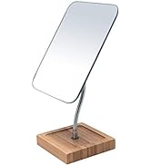 YEAKE Flexible Gooseneck Bamboo Vanity Makeup Mirror,360°Rotation 8" Large Frameless Vanity Mirro...