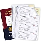 Two Books Large Money and Rent Receipt Book with Cardboard Insert,2-Part Carbonless,7.9”x11.2” Sp...