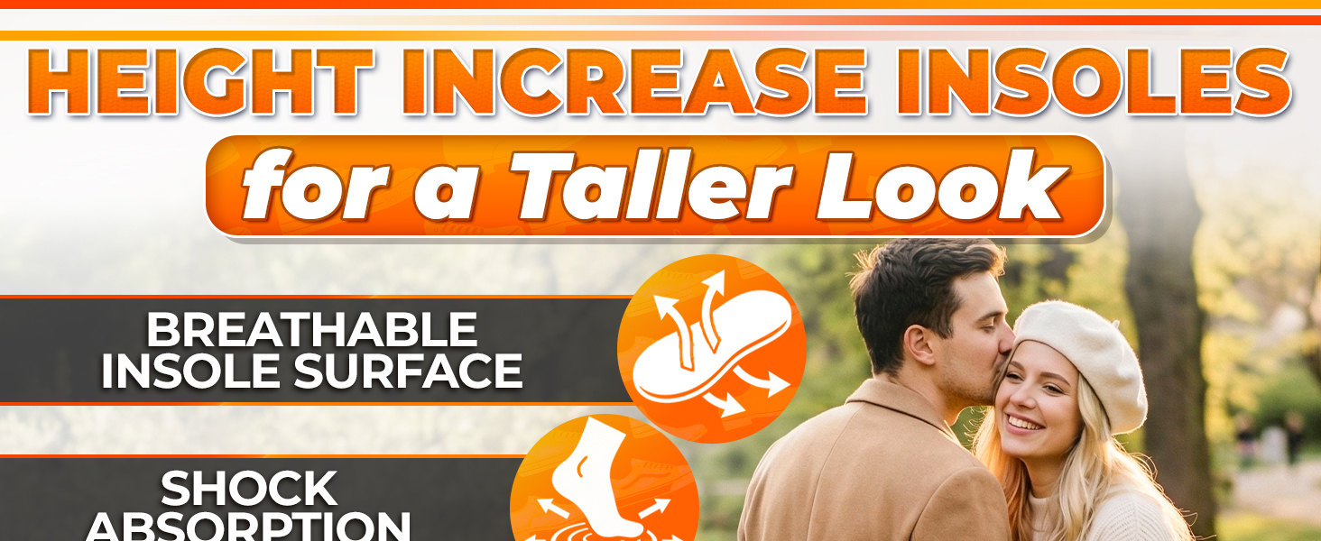 Get a taller look with these height boosters — breathable insole surface and shock absorption