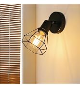LTBLIGHT 1-Light LED Track Lighting, Black Adjustable Ceiling Light with Metal Wire Cage, Farmhou...
