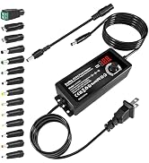 SoulBay Universal AC DC Power Supply Adapter 72W 3V to 24V Output with Adjustable Voltage & Volt ...