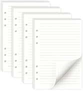 EUSOAR Loose Leaf Paper College Ruled, A5 5.5"x8.3" 6-Hole Punched Lined 6 Ring Notebook Planner ...