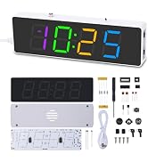 MiOYOOW Soldering Practice Kit, 4-digit RGB Colorful LED Digital Clock Kit with 12H/24H Format, D...