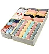 GOGOODA 4 Pcs Bra Sock and Underwear Drawer Organizers Divider, Closet Socks Organizer and Storag...
