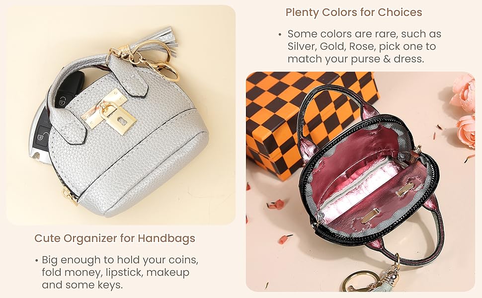 Zitokin Mini Tote Purse Bag with Keychain Details 2