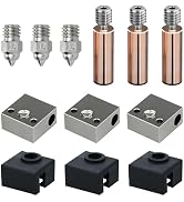hiBCTR Copper Plated Nozzle Cr10 Bimetallic Titanium Copper Throat Copper Plated Heating Block Bl...
