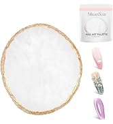 MelodySusie 1PC Round Shape Resin Nail Art Palette, Professional Color Mixing Board for Gel Polis...