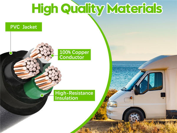 30 Amp to 20 Amp 110 Generator RV Adapter Cord