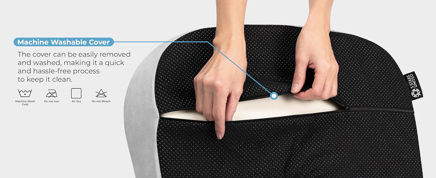Seat Cushion Pillow - Machine Washable Cover