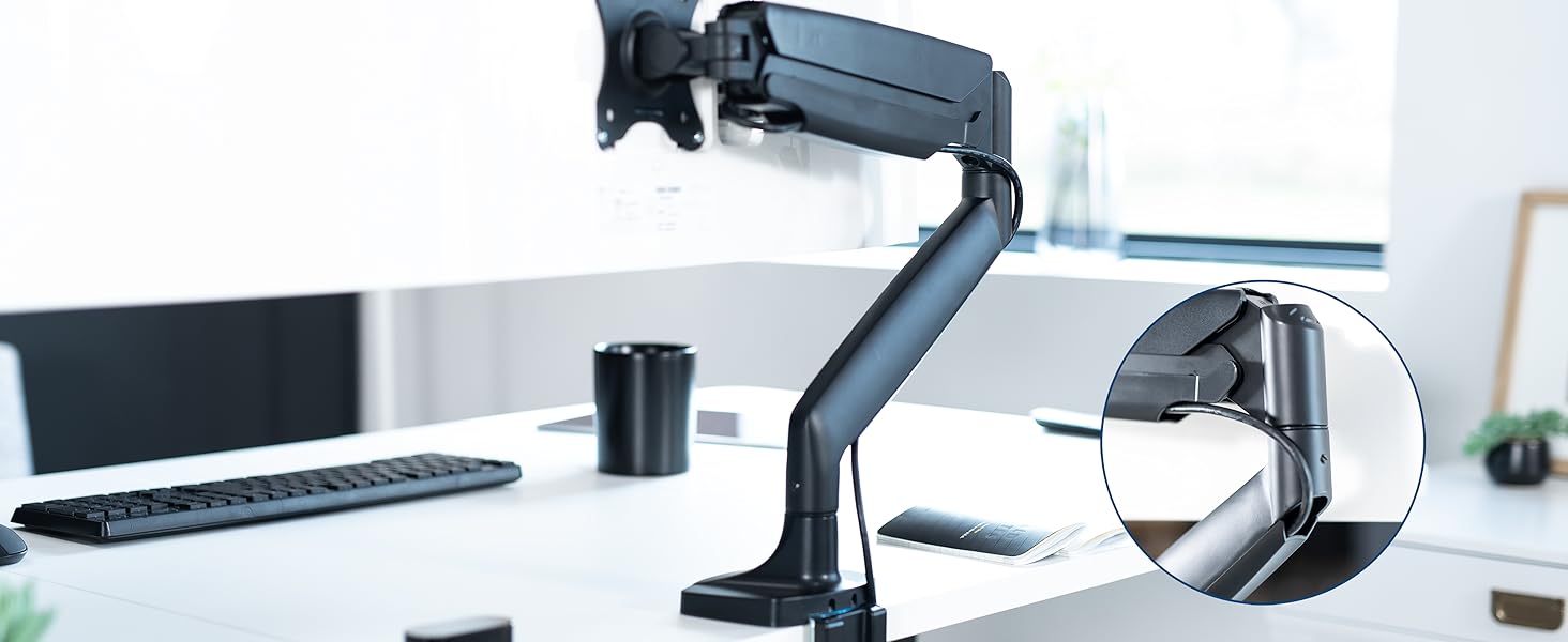 Pneumatic Arm Ultrawide Monitor Desk Mount