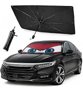 Car Windshield Sun Shade Umbrella, Universal Fit Mid-Large Sedan SUV | 57 x 31" Car Sun Visor, Fo...