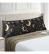 EXQ Home Satin Pillowcase for Hair Black Printed Pillowcase Body Pillow Pillowcase, Super Soft Si...