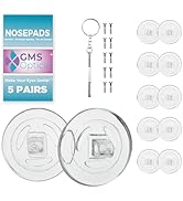 GMS Optical 9mm Round Screw in Eyeglass Repair Kit with Screws and Driver, Hard Silicone Nose Pad...