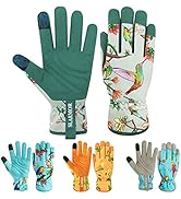 SLARMOR Leather-Gardening-Gloves for Women -Thorn-Proof Work-Gloves for Weeding, Digging, Plantin...