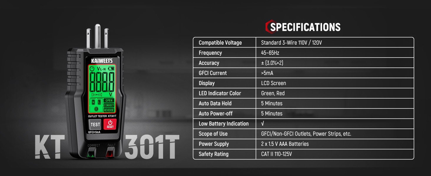KT301T outlet tester