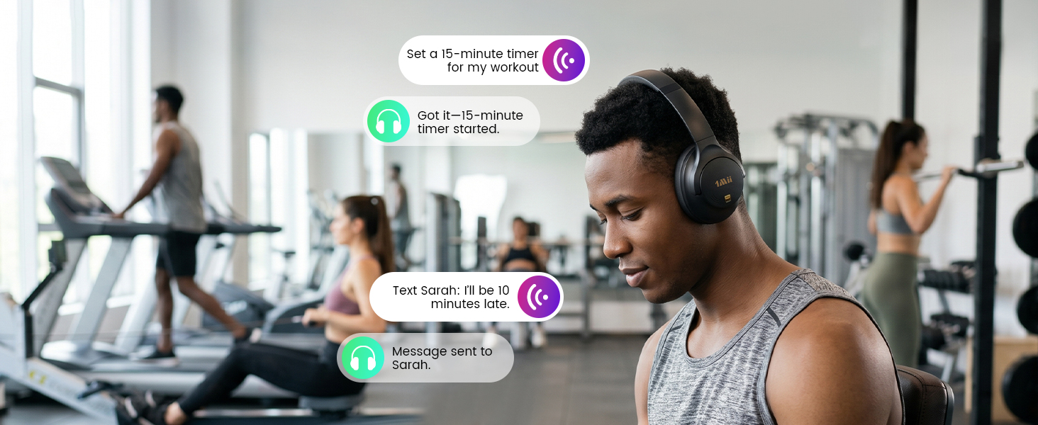 1Mii AI Y8+ Noise Cancelling Headphones Bluetooth 6.0