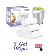 clear small 3 gallon trash bags, garbage bags, bathroom trash can bin liners, waste basket liner