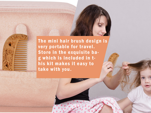 Mother's Day Easter portable travel hair comb anti-static wooden hair comb Chinese style