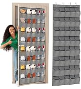 Over the Door Shoe Organizer, 40 Large Mesh Pockets Hanging Shoe Rack Organizer for Closet Behind...
