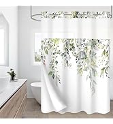 Gibelle No Hook Shower Curtain with Snap-in Fabric Liner Set for Bathroom, Hotel Style Sage Green...