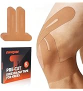 OWNQOBE 12 Pack Precut Kinesiology Tape for Knees & Shoulder, Knee Support & Stability for Sports...