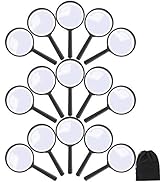 Elcoho 15 Pack Handheld Magnifier Plastic Magnifying Glass for Reading Jewelry Home Office Desk A...