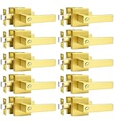 Probrico Gold Privacy Door Handle Lockset Heavy Duty Interior Door Lever for Bedroom Reversible K...