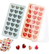 2 Pack Heart Shpaed Ice Cube Trays with Lids, Heart ice Molds, 42 Holes Silicone Heart Ice Cube M...