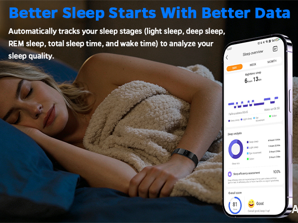 Smart Bracelet for Women Men, Fitness Trackers Bracelet, Sleep Tracker Health Bracelet,Smart Band