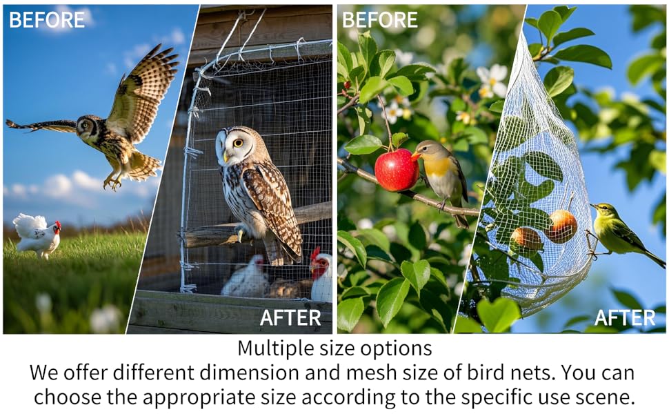 Bird Netting for Garden, 1" Square Mesh Size Heavy Duty Nylon Chicken Coop Netting