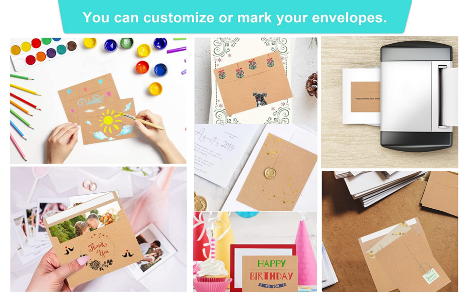 A1 Invitation Envelopes, Brown Kraft Envelopes