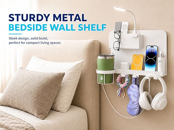 bedside wall shelf