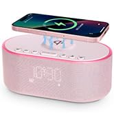 Odokee Wireless Charging Alarm Clock Radio: Qi Certified Fast Wireless Charger for iPhone Samsung...